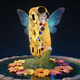 fountain fairy with flower pedals for clothes, digital art, trending in artstation, cinematic lighting, studio quality, smooth render, unreal engine 5 rendered, octane rendered, art style by klimt and nixeu and ian sprigger and wlop and krenz cushart
