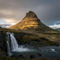 amazing landscape photo of kirkjufell by peter lik, beautiful, dramatic lighting