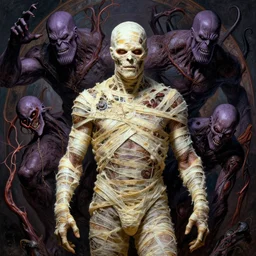 the platonic ideal of mummified of cletus kasady ultimate carnage thanos dementor doctor manhattan chtulu nazgul, detailed, intricate, hyperrealism, intense, scary, decay, dmt, art by brock hofer and artgerm and greg rutkowski and alphonse mucha