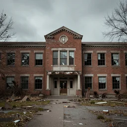 abandoned grimy grungy dirty decrpit greendale community college