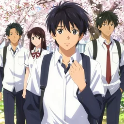 boy's love anime high school scene spring setting, high detail concept art, perfect proportions fine - face, realistic shaded lighting poster ilya kuvshinov, katsuhiro, jeremy lipkin and michael germash, makoto shinkai, loish and clamp style, trending on art station, best selling artist