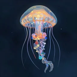 immortal jellyfish, intricate beautiful illustration by weta, wlop, artgerm, cinematic composition, 8 k