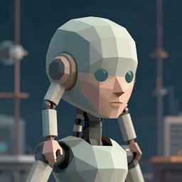 transhumanism in low-poly style