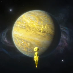 exoplanet planet alien flore sky yellow mass effect andromeda krogan nebula aurora wallpaper 3 d pixar disney digital cgi rtx hdr painting bioluminance alena aenami artworks in 4 k by loish beeple, art by artgerm and greg rutkowski and alphonse mucha and loish and wlop