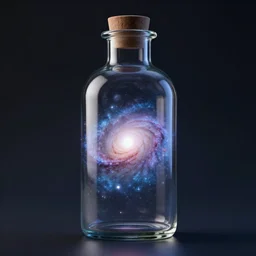 The milky way galaxy in a glass bottle, 4K, unreal engine, octane render
