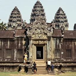 Reconstructed Angkor Wat colorized photography from 1920