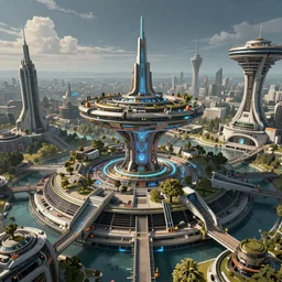 detailed utopia, technology, futuristic