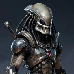 predator alien in a space suite, highly detailed, digital painting, artstation, concept art, smooth, sharp focus, portrait by greg rutkowski, predator film