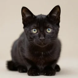 storybook picture portrait of black kitten