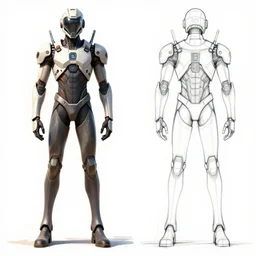 concept art, stylized proportions, long thin legs, large shoulders, concept design, sketch, male, science fiction suit, helmet, trending on artstation