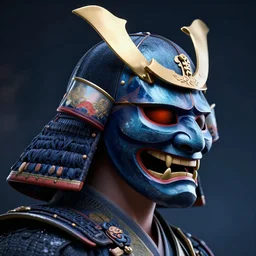 a profile picture of powerful japanese samurai wearing mask of a still water, detailed face, face symmetry, fanart artstation global illumination rtx hdr fanart arstation 3 d, character concept portrait by moebius and laurie greasley, profile picture, 8 k, cinematic color grading