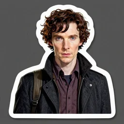 dye cut sticker of benedict cumberbatch as bbc sherlock by hirohiko araki