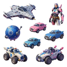 game asset of star citizen starship and vehicles, in gouache detailed paintings, props, stylized, 2 d sprites, kitbash, arcane, overwatch, blue and pink color scheme, 8 k, close up