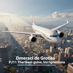 PS1 game, plane flying over city