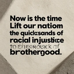now is the time to lift our nation from the quicksands of racial injustice to the solid rock of brotherhood. ultrafine highly detailed colorful illustration, intricate linework, sharp focus, octopath traveler, final fantasy, unreal engine highly rendered, global illumination, radiant light, intricate environment