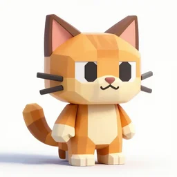 low poly render of bubsy the bobcat, game art