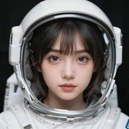 portrait Anime astronaut girl cute-fine-face, pretty face, realistic shaded Perfect face, fine details. Anime. realistic shaded lighting by Ilya Kuvshinov Giuseppe Dangelico Pino and Michael Garmash and Rob Rey, IAMAG premiere