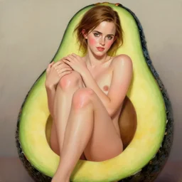 expressive oil painting, of emma watson as an avocado chair, loving seductive look, smooth glowing skin, glistening body, love, adoration, blushing, glamour shot, by yoshitaka amano, by greg rutkowski, by jeremyg lipkinng, by artgerm, digital art, octane render