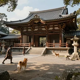 18th century photo of archeologists finding a shiba inu themed temple
