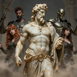 portrait of hephaestus, digital art by artgerm and greg rutkowski, gaston bussiere, sakimi chan and android jones and karol bak, cinematic lighting, trending on artstation, volumetric dust, intricate, elegant