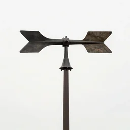 oversized weather vane, professional product shot, isolated on a pure white background, centered, entire object in frame, sharp focus, soft studio lighting