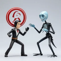 Fantastic Four Thing and Edward Scissorhands playing roshambo