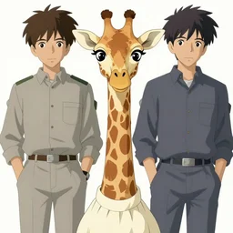 an anthropomorphic giraffe wearing a dress, illustration concept art anime key visual trending pixiv fanbox by wlop and greg rutkowski and makoto shinkai and studio ghibli and kyoto animation symmetrical facial features