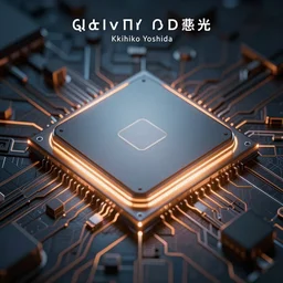 quantum chip, album cover, by akihiko yoshida