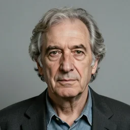 A mugshot portrait of an old man who looks like Jerma985 with a receded hairline and short mid-length greying wavy hair, wearing mid-1980s menswear in the late 2000s, taken in the mid 2000s, grainy, realistic, hyperrealistic, very realistic, highly detailed, very detailed, extremely detailed, detailed, trending on artstation, front facing, front view, headshot and bodyshot, detailed face, very detailed face