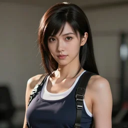 beautiful portrait of a gorgeous personal trainer who looks like Tifa Lockhart , character design by Ross Tran, artgerm  detailed, soft lighting