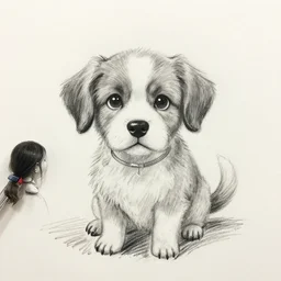 A young girl's sketch of her puppy.