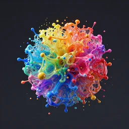 3 d fluid simulation render, octane render, xparticles, vibrant colors,