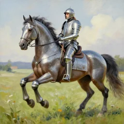 armored horse by thomas kinkade