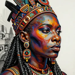 african ancient elvish tribal god totem, intricate artwork by Kehinde Wiley, Kara Walker James jean, Noah Bradley, very coherent stylized artwork, cinematic, hyper realism, high detail, Vibrant colors, High contrast, higly detailed black ink outline, no crop