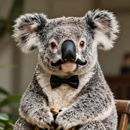 a koala as the godfather movie, gangster, 1 9 3 0 s, mustache