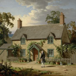 Jean-Baptiste Monge and Alex Ross a artwork of an 19th century english cottage
