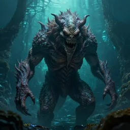 portrait of monster from the abyss, monster, abyss, scary, portrait, stylized, artgerm, artstation, hd, cgsociety, cgi, realistic, dramatic, cinematic, artistic, trending, detailed