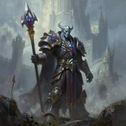 ultra realistic refined mistical painting trending on artstation of medivh from world of warcraft at his castle by greg rutkowski