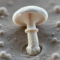 electron microscope output of a spore from mushroom
