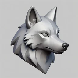 furry wolf head, stylized stl, 3 d render, michael vicente style