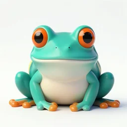 photo [ teal frog ] with orange!! eyes