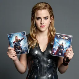 emma watson holding thor dark world dvd