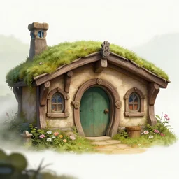 a medieval hobbit home, ornate, beautiful, atmosphere, vibe, mist, flowers, concept art illustration, color page, 4 k, tone mapping, doll, akihiko yoshida, james jean, andrei riabovitchev, marc simonetti, yoshitaka amano, digital illustration, greg rutowski, volumetric lighting, sunbeams, particles