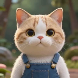 very beautiful portrait of an extremely cute and adorable cat wearing overalls, smooth, perfect face, fantasy, character design by mark ryden and pixar and hayao miyazaki, sharp focus, concept art, intricate detail, cinematic lighting, hyperrealistic, 5 0 mm, diorama macro photography, 8 k, nature