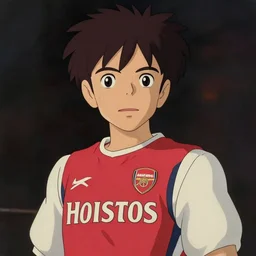 a painting portrait of humanoid hot dogs in arsenal jersey, studio ghibli,