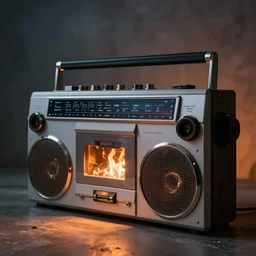 boombox fire warming a cold skeleton