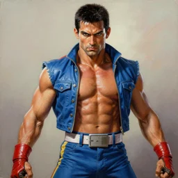 ultra realistic freddy mercury as ryu from street fighter, painting by frank frazetta, 4 k, ultra realistic, highly detailed,