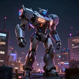 you are looking for a giant walking on the small city, tron, close up bokeh hiperrealistic neon glow darkness dramatic neon f - zero ships, sharp focus, octane render, imax