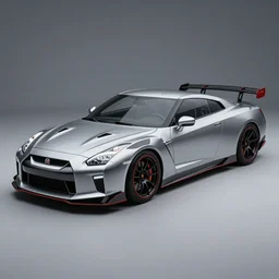 nissan gtr r 3 4 in the shape of lamborghini huracan concept car design, car photography, 4 k, high resolution, highly detailed
