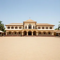 high quality photography of the main square of an old west african town, photochrom print, postcard, 1 8 9 0.